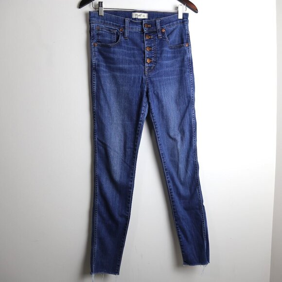 Madewell 10" High-Rise Skinny Raw Hem Denim Jeans Size 29 - Picture 1 of 8